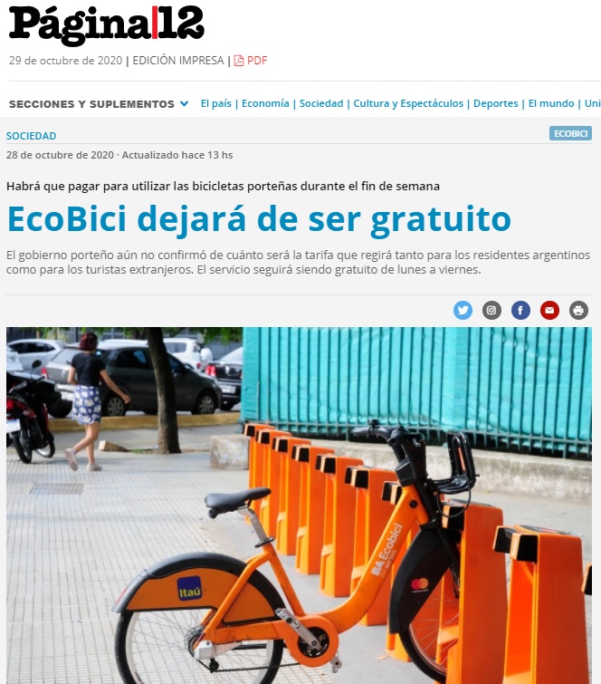 Ecobici es online gratis